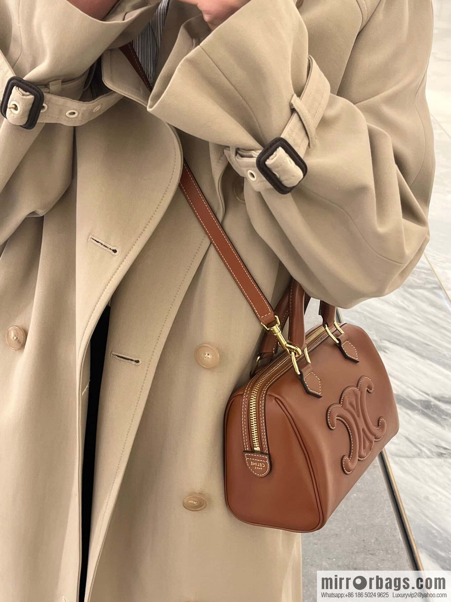 [Premium quality, all-steel hardware γπππππ‘π| small smooth cow leather (fabric) Boston model: 113773