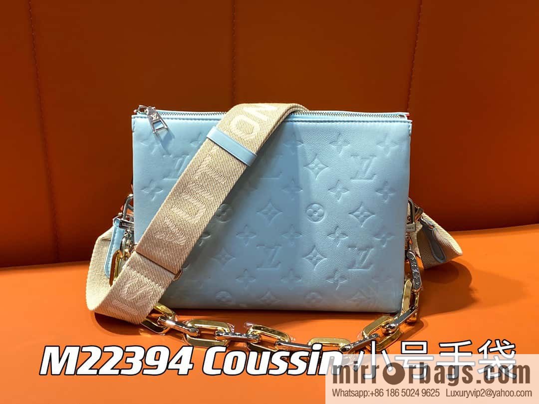 [Boutique‑grade] M22394 blue-green, full leather chain bag series, this Coussin small handbag.