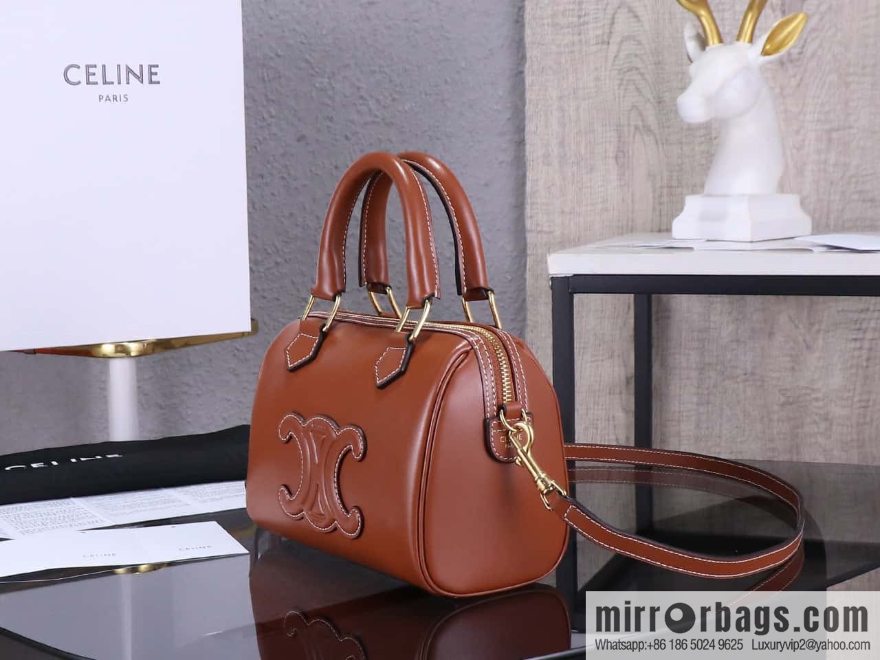[Premium quality, all-steel hardware γπππππ‘π| small smooth cow leather (fabric) Boston model: 113773