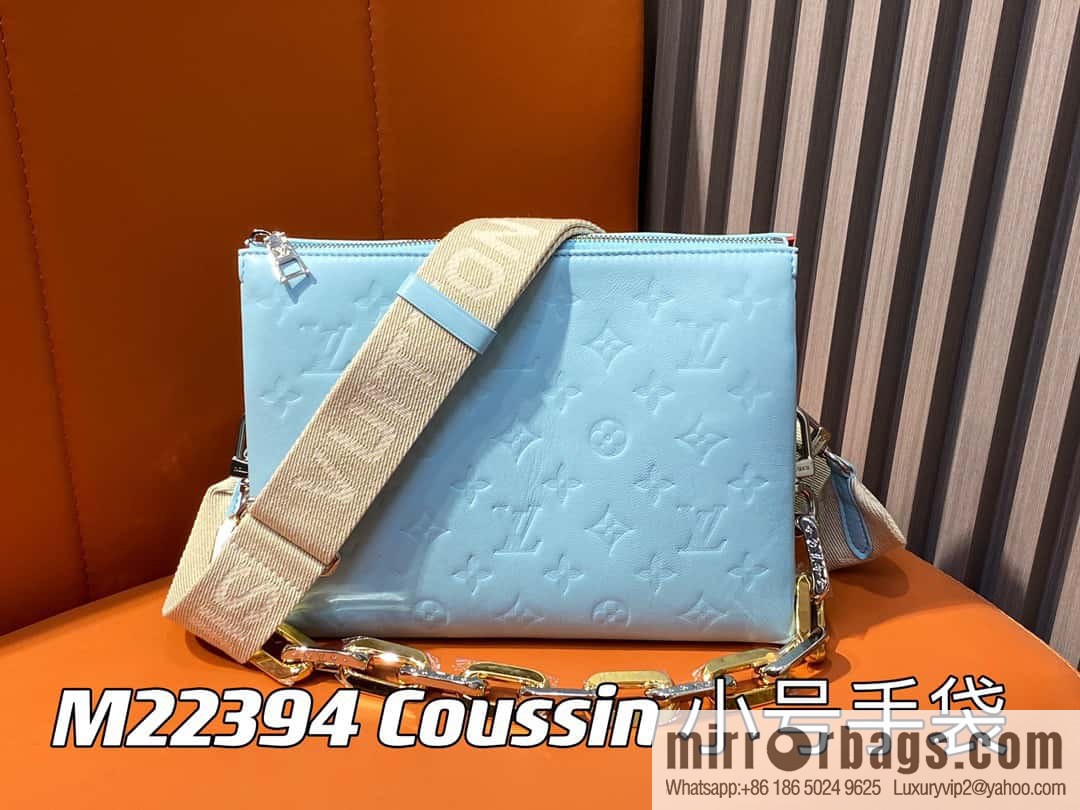 [Boutique‑grade] M22394 blue-green, full leather chain bag series, this Coussin small handbag.