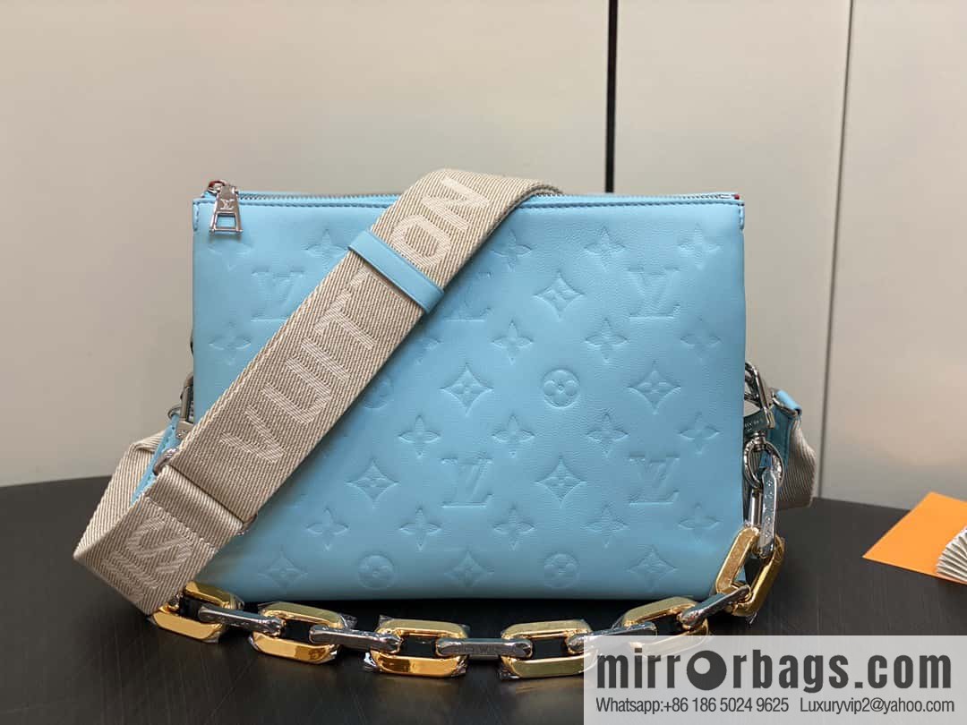 [Boutique‑grade] M22394 blue-green, full leather chain bag series, this Coussin small handbag.