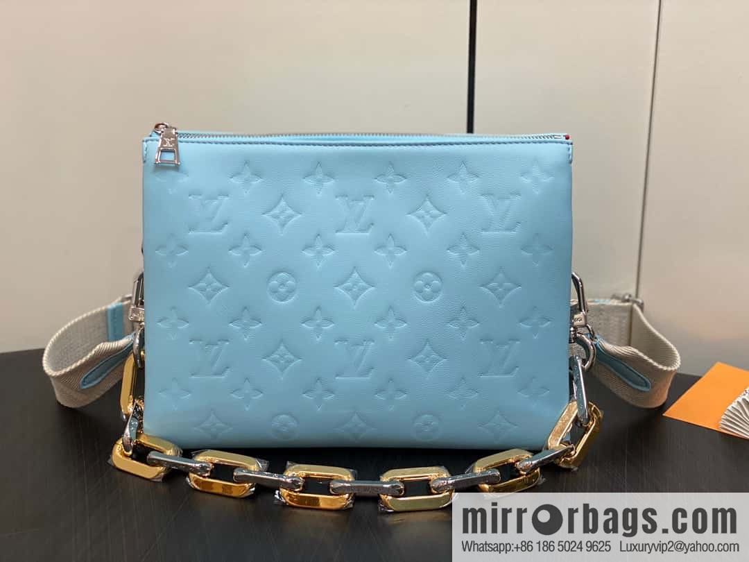 [Boutique‑grade] M22394 blue-green, full leather chain bag series, this Coussin small handbag.