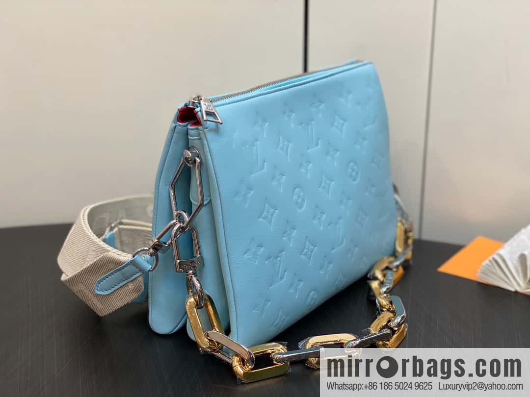 [Boutique‑grade] M22394 blue-green, full leather chain bag series, this Coussin small handbag.