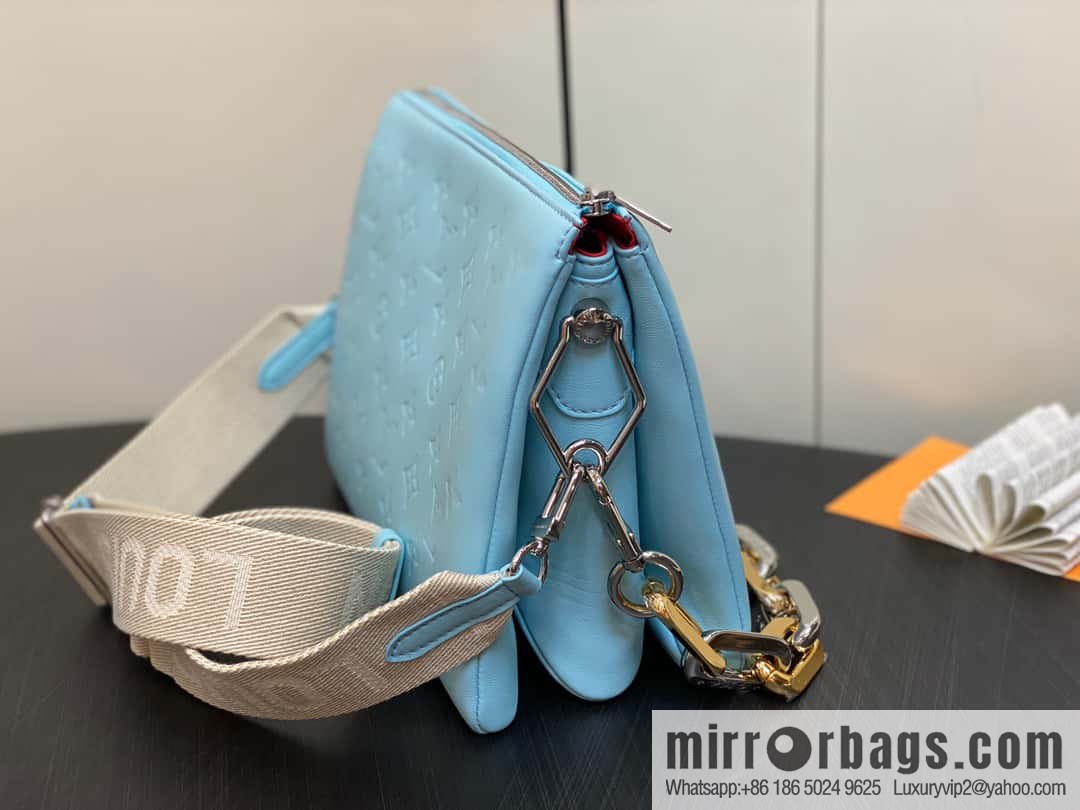 [Boutique‑grade] M22394 blue-green, full leather chain bag series, this Coussin small handbag.