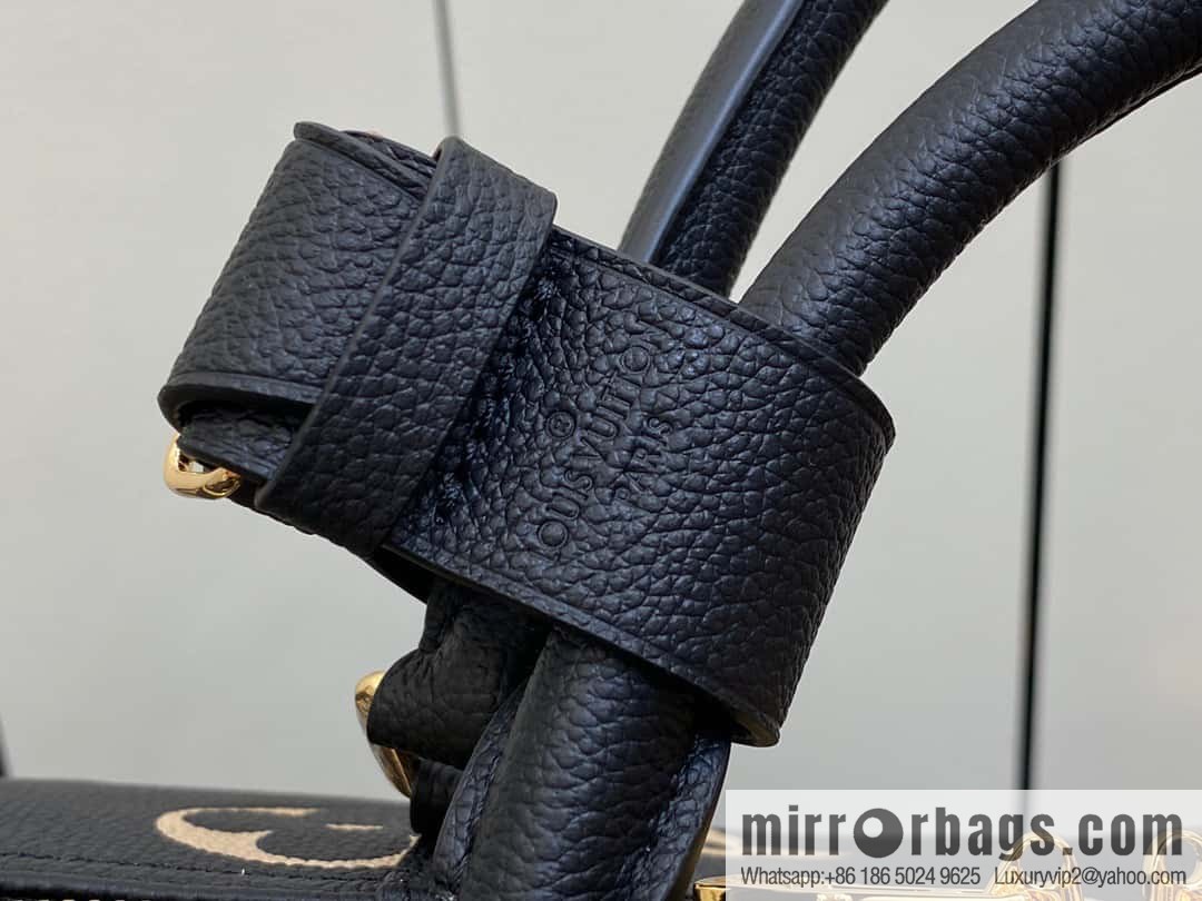 [Premium‑quality] M46670 black full leather embossed silk screen printing travel bag series Keepall Bandoulière 45 travel bag M46670 M46671