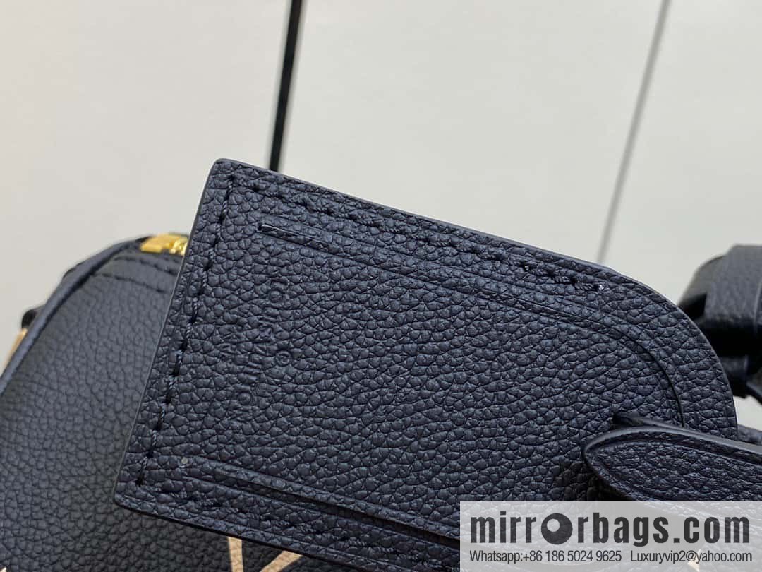 [Premium‑quality] M46670 black full leather embossed silk screen printing travel bag series Keepall Bandoulière 45 travel bag M46670 M46671