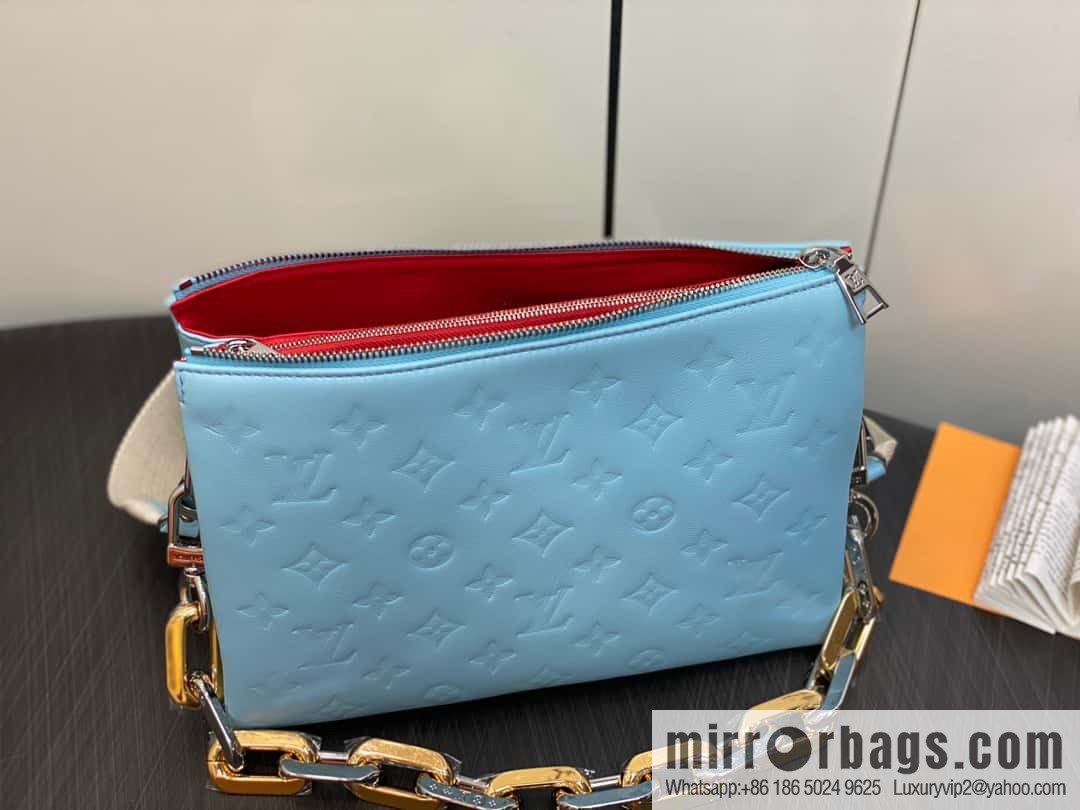 [Boutique‑grade] M22394 blue-green, full leather chain bag series, this Coussin small handbag.
