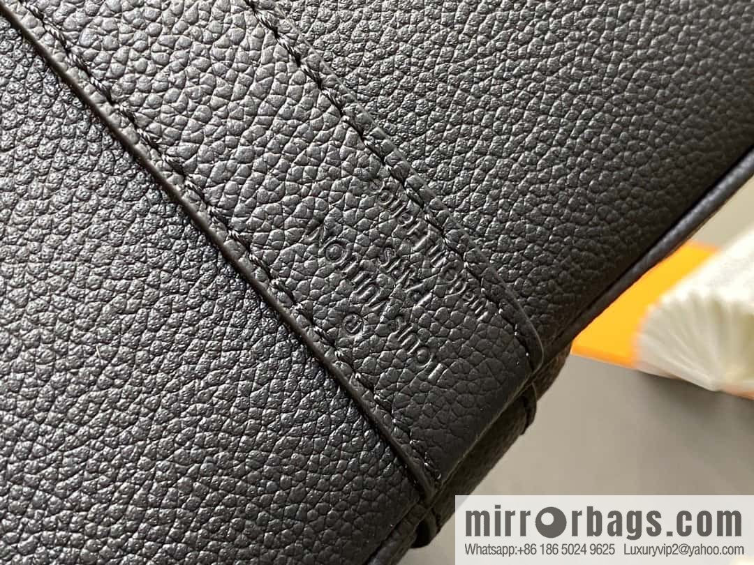 [Premium‑quality] M46670 black full leather embossed silk screen printing travel bag series Keepall Bandoulière 45 travel bag M46670 M46671