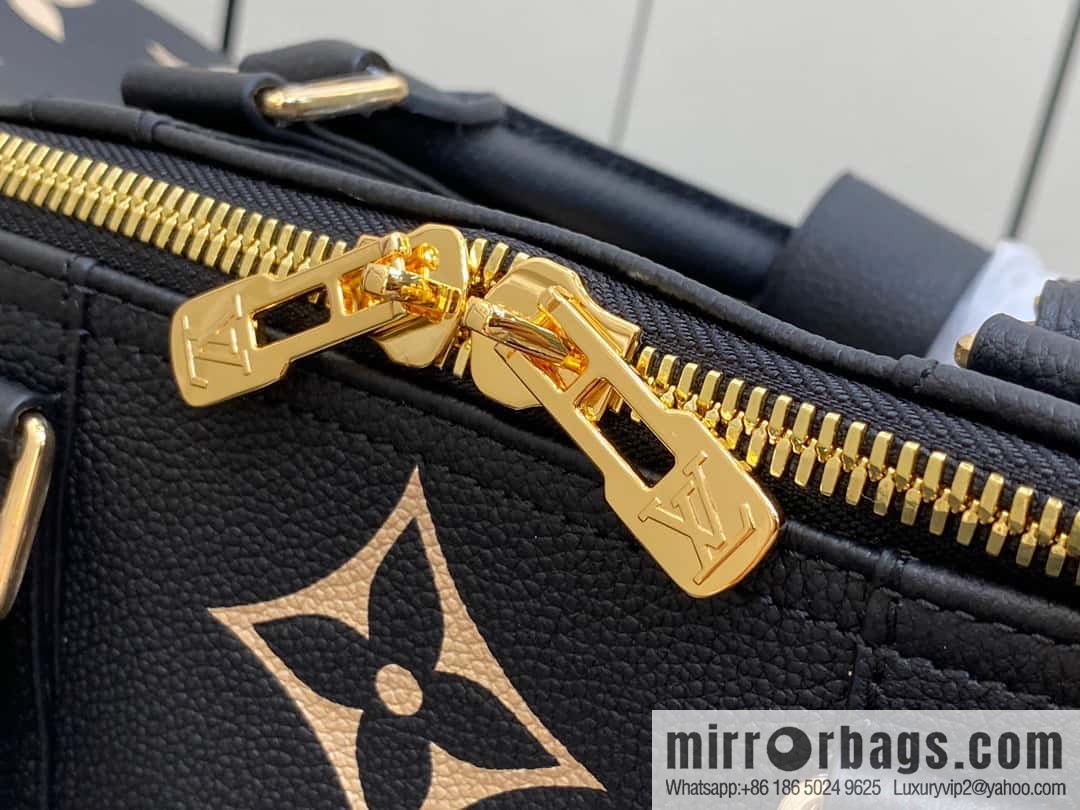 [Premium‑quality] M46670 black full leather embossed silk screen printing travel bag series Keepall Bandoulière 45 travel bag M46670 M46671