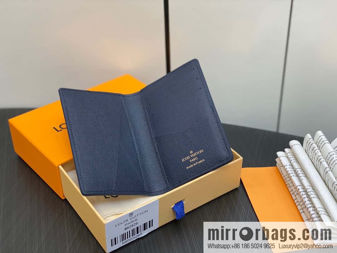[Premium‑quality] M82828 blue, flame card holder wallet series, pocket wallet patchwork