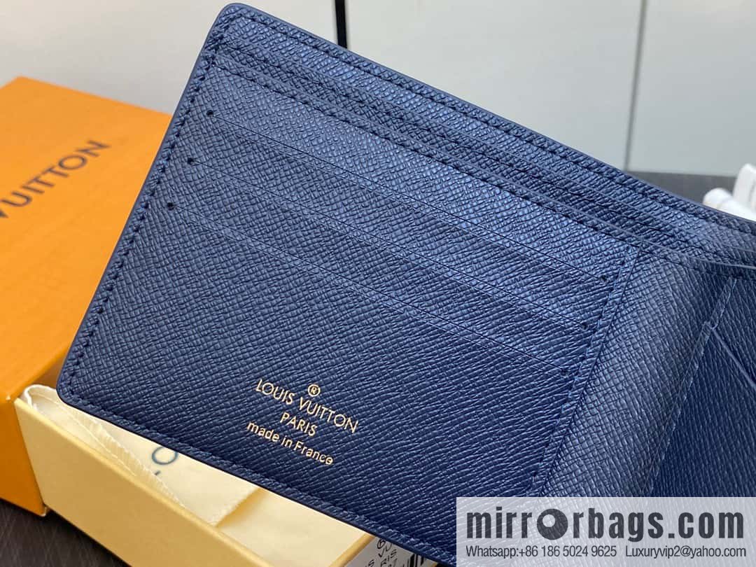 [Premium‑quality] M82827 blue, flame suit wallet series Slender wallet