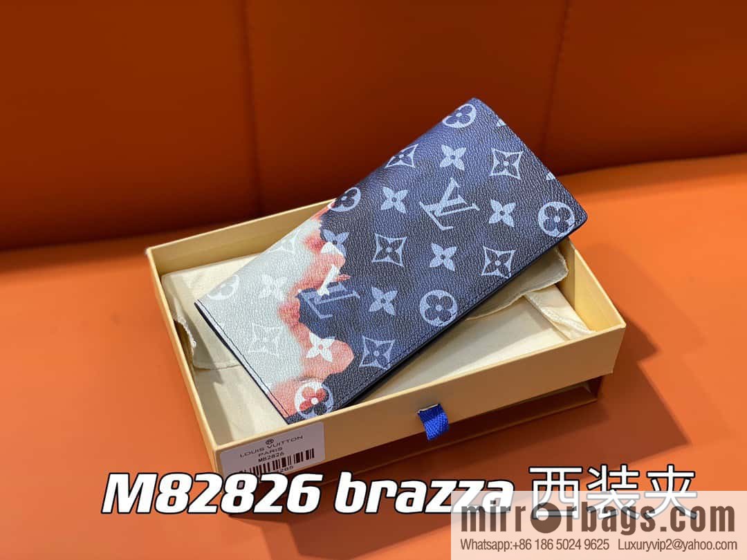 [Boutique‑grade] M82826 blue, flame suit clip, long wallet series brazza suit clip
