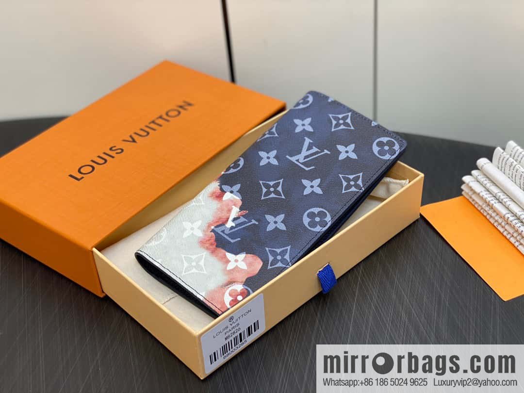 [Boutique‑grade] M82826 blue, flame suit clip, long wallet series brazza suit clip