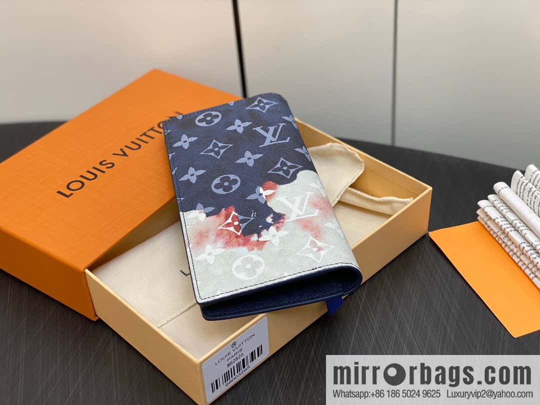 [Boutique‑grade] M82826 blue, flame suit clip, long wallet series brazza suit clip
