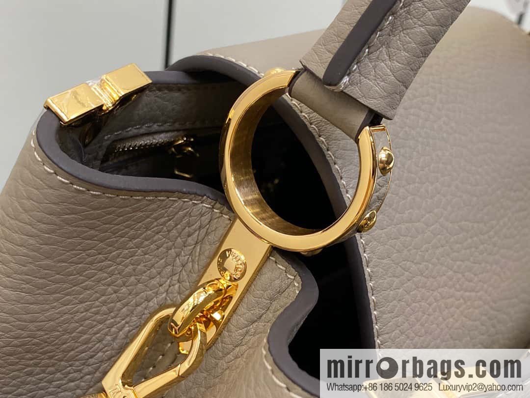 [Boutique‑grade] M24567 khaki flower crown, full leather cap, that English series Capucines medium handbag