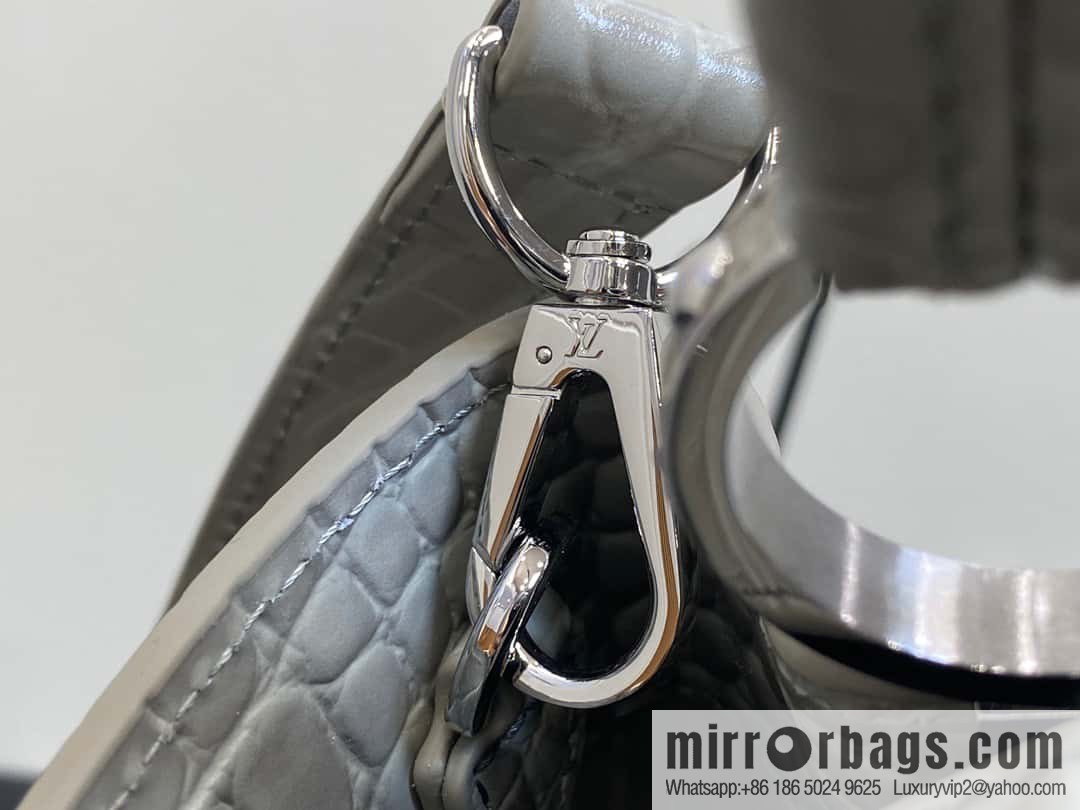 [Boutique‑grade] M48865 gray, crocodile pattern full leather cap that English series Capucines BB handbag