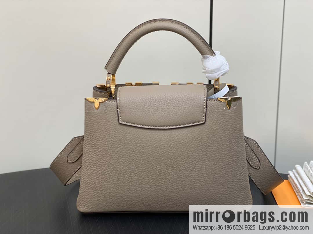 [Boutique‑grade] M24567 khaki flower crown, full leather cap that English series Capucines small handbag