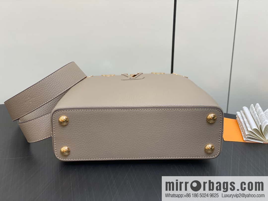 [Boutique‑grade] M24567 khaki flower crown, full leather cap that English series Capucines small handbag