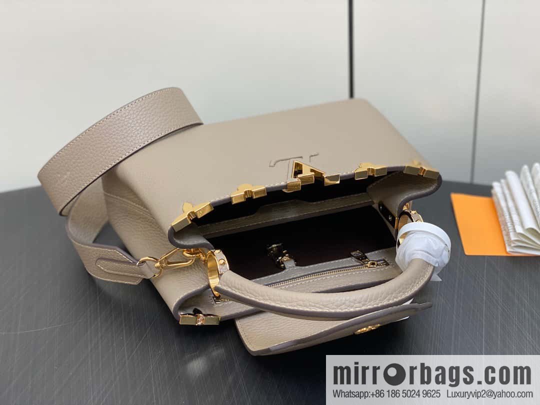 [Boutique‑grade] M24567 khaki flower crown, full leather cap that English series Capucines small handbag