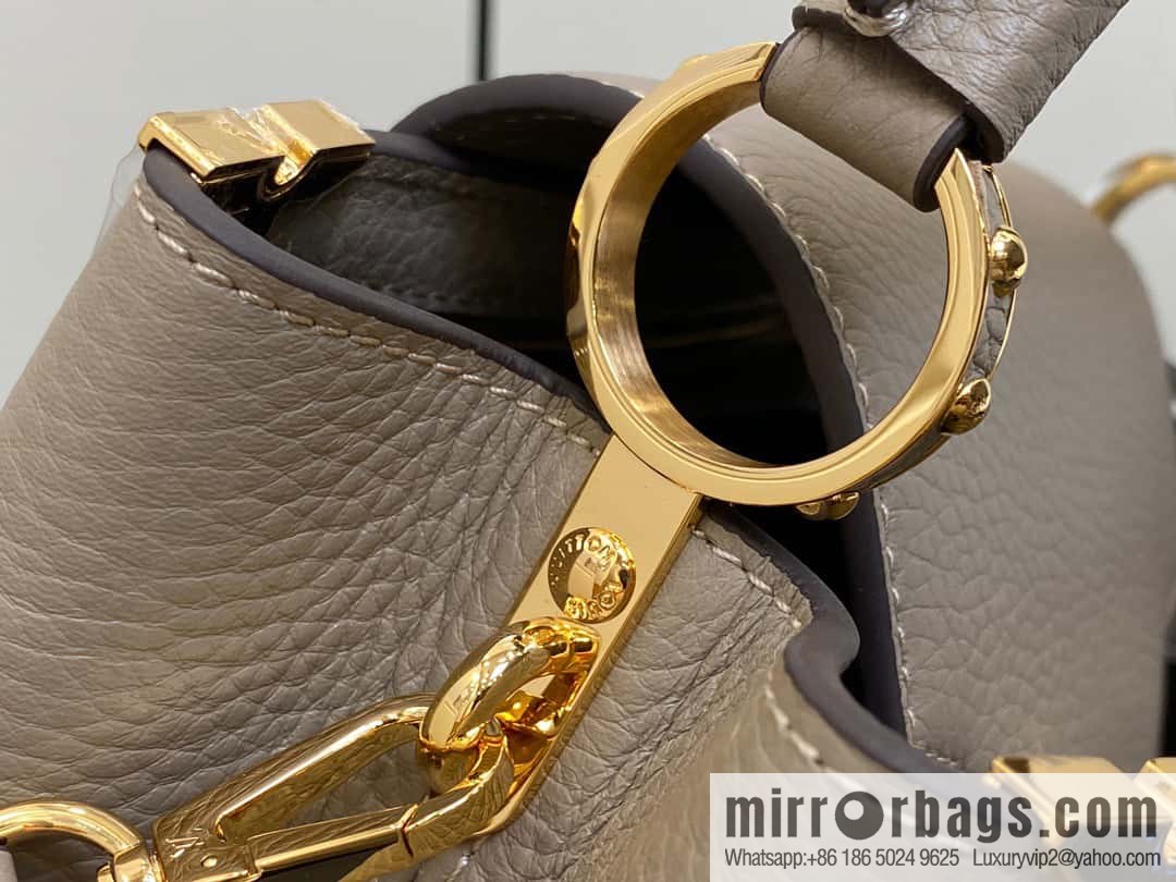 [Boutique‑grade] M24567 khaki flower crown, full leather cap that English series Capucines small handbag