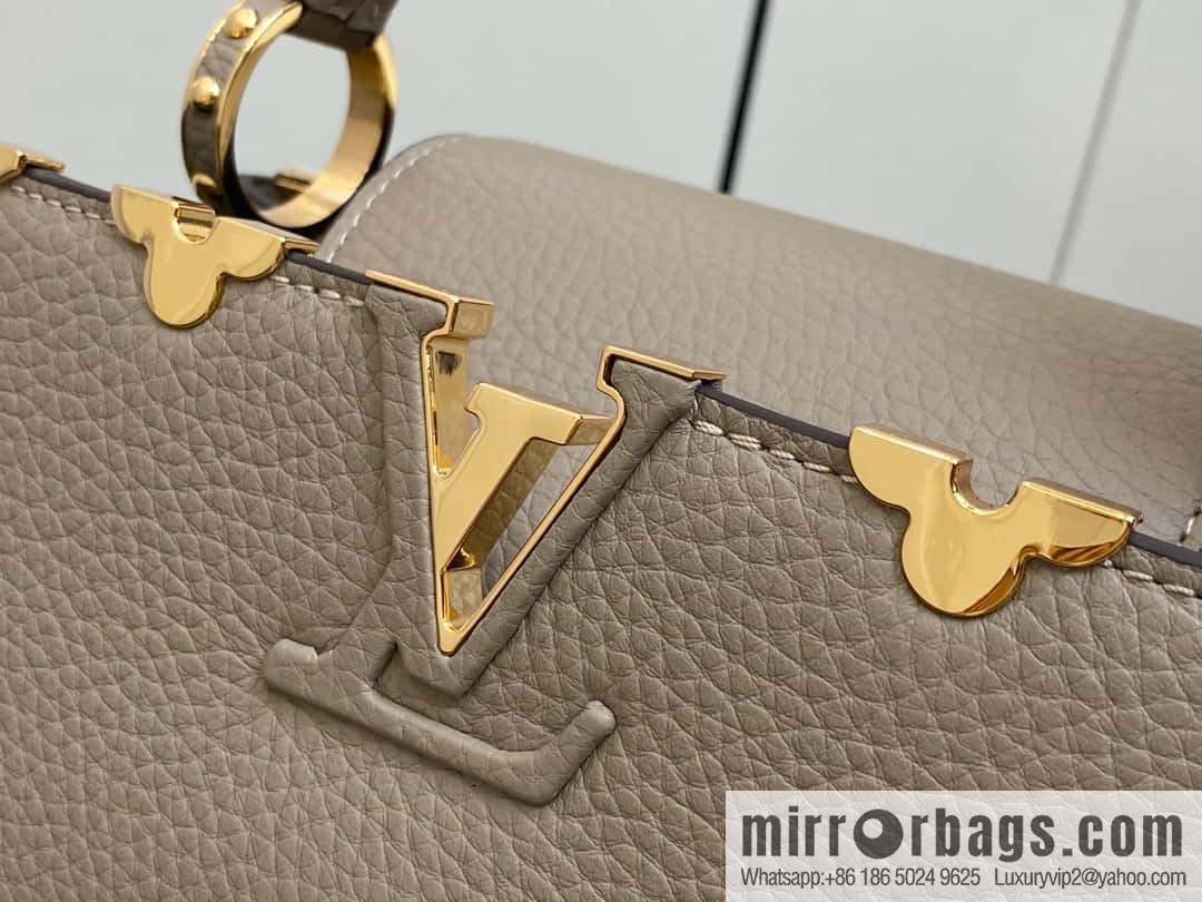 [Boutique‑grade] M24567 khaki flower crown, full leather cap that English series Capucines small handbag