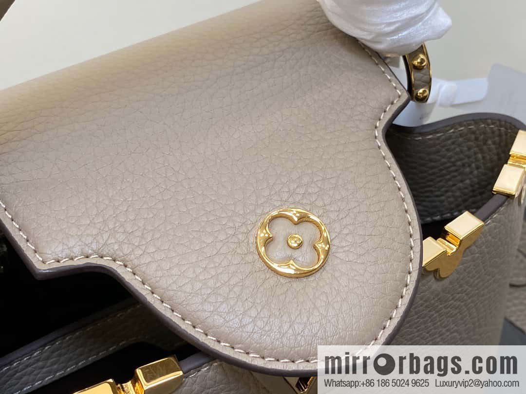[Boutique‑grade] M24567 khaki flower crown, full leather cap that English series Capucines small handbag