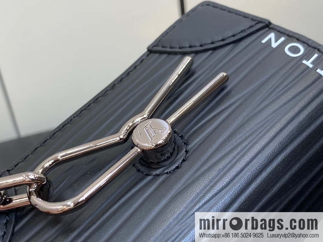 [Premium‑quality] M23837 black full leather epi mini men's bag, tip bag micro steamer handbag