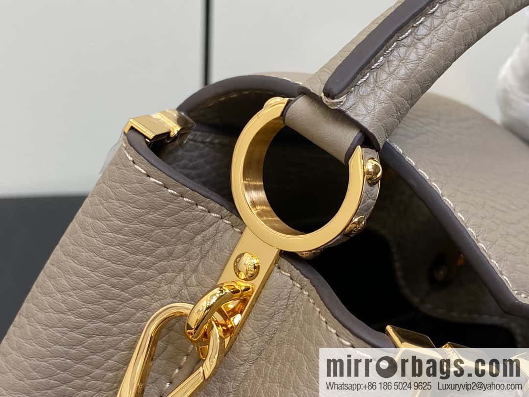 [Boutique‑grade] M24567 khaki flower crown, full leather cap, that English series Capucines mini handbag Capucines Flower Crown handbag