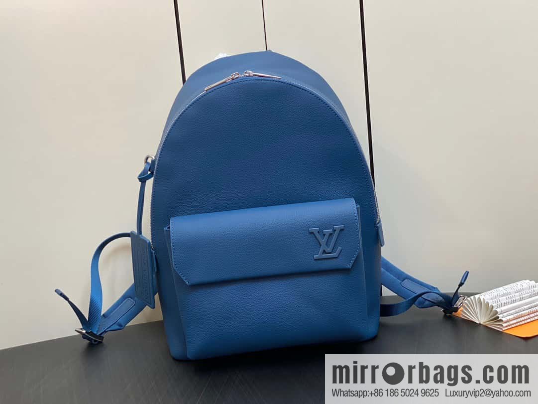 [Premium‑quality] M23735 dark blue, full leather backpack series TAKEOFF backpack LV NEW BACKPACK backpack
