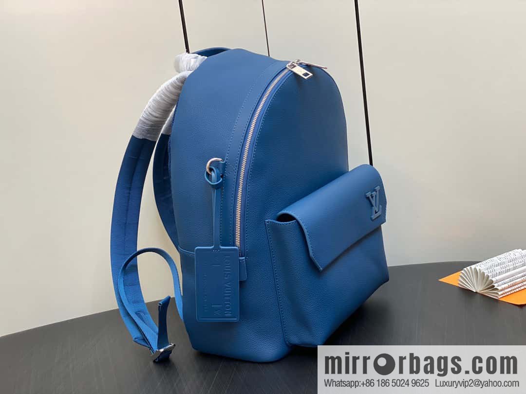 [Premium‑quality] M23735 dark blue, full leather backpack series TAKEOFF backpack LV NEW BACKPACK backpack