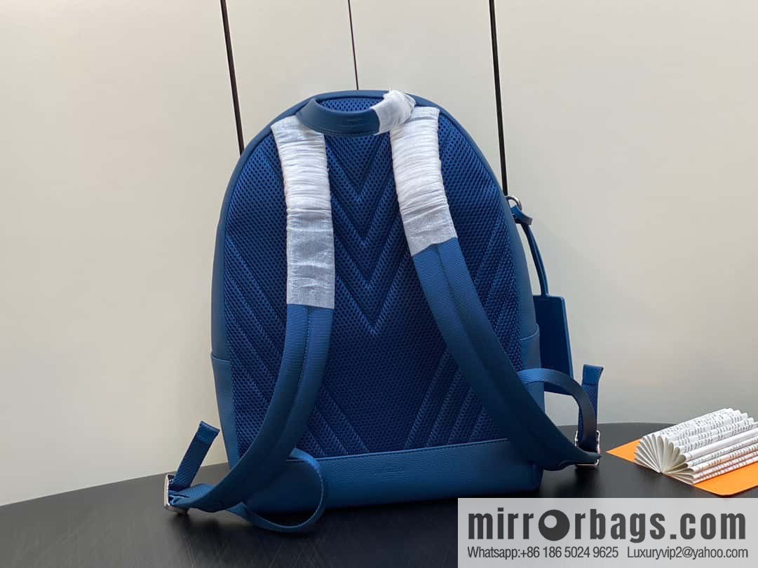 [Premium‑quality] M23735 dark blue, full leather backpack series TAKEOFF backpack LV NEW BACKPACK backpack
