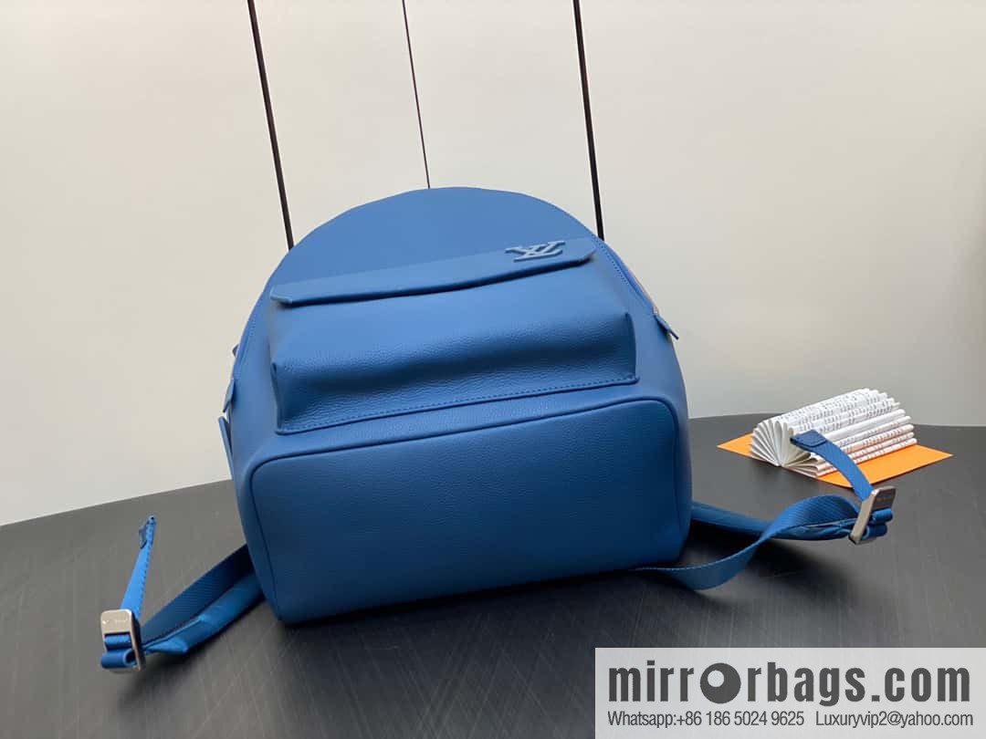 [Premium‑quality] M23735 dark blue, full leather backpack series TAKEOFF backpack LV NEW BACKPACK backpack