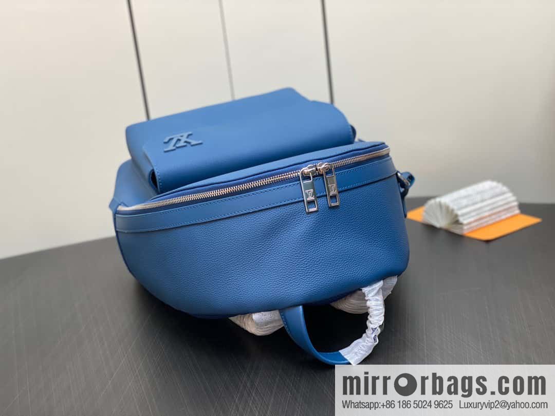 [Premium‑quality] M23735 dark blue, full leather backpack series TAKEOFF backpack LV NEW BACKPACK backpack