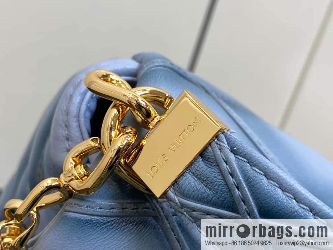 [Premium‑quality] M22891 Haze gray, full leather rhombus chain bag series GO-14 Teist medium handbag M22890