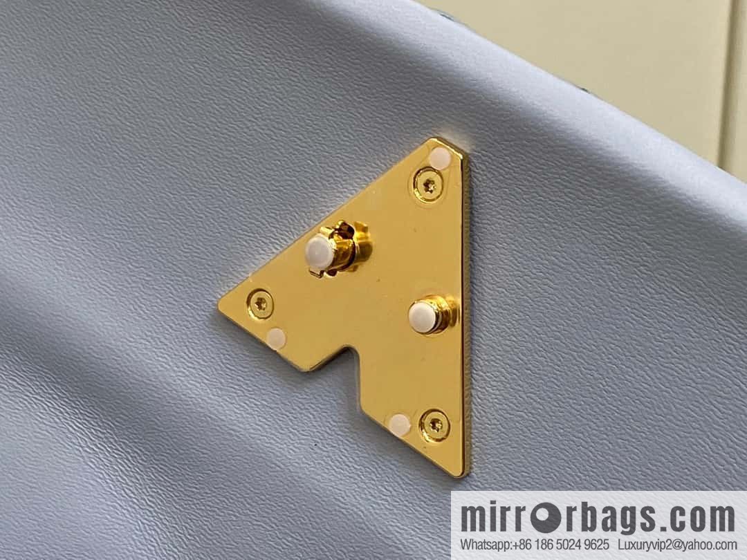 [Premium‑quality] M22891 Haze gray, full leather rhombus chain bag series GO-14 Teist medium handbag M22890