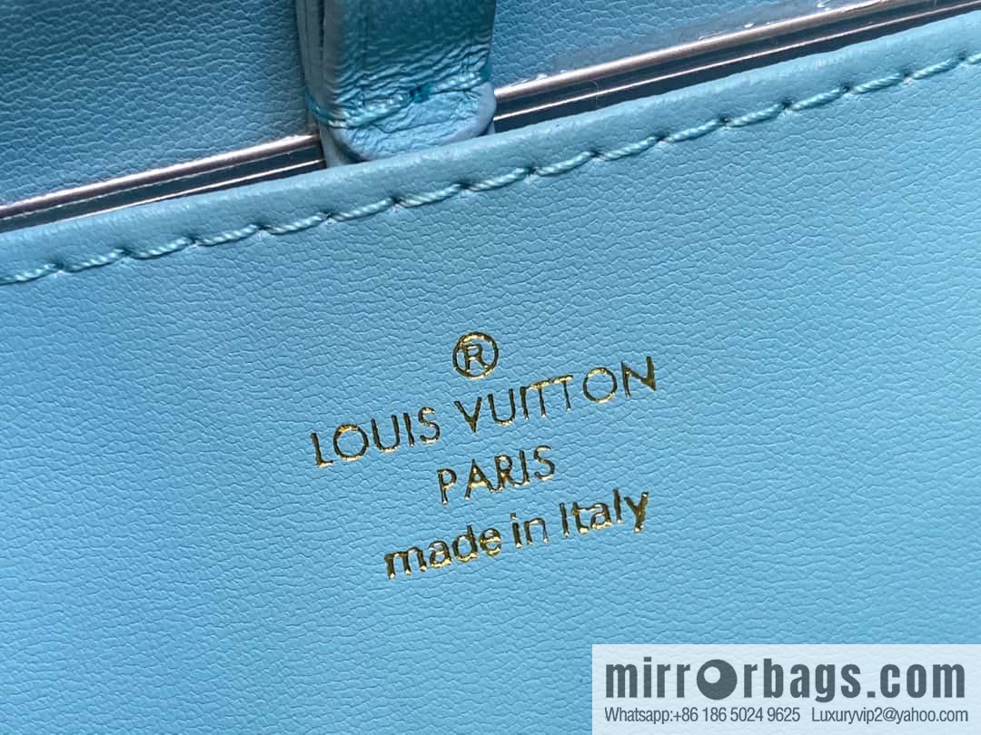 [Boutique‑grade] M22891 water blue, full leather rhombus chain bag series GO-14 Teist medium handbag M22890 GO-14 medium handbag