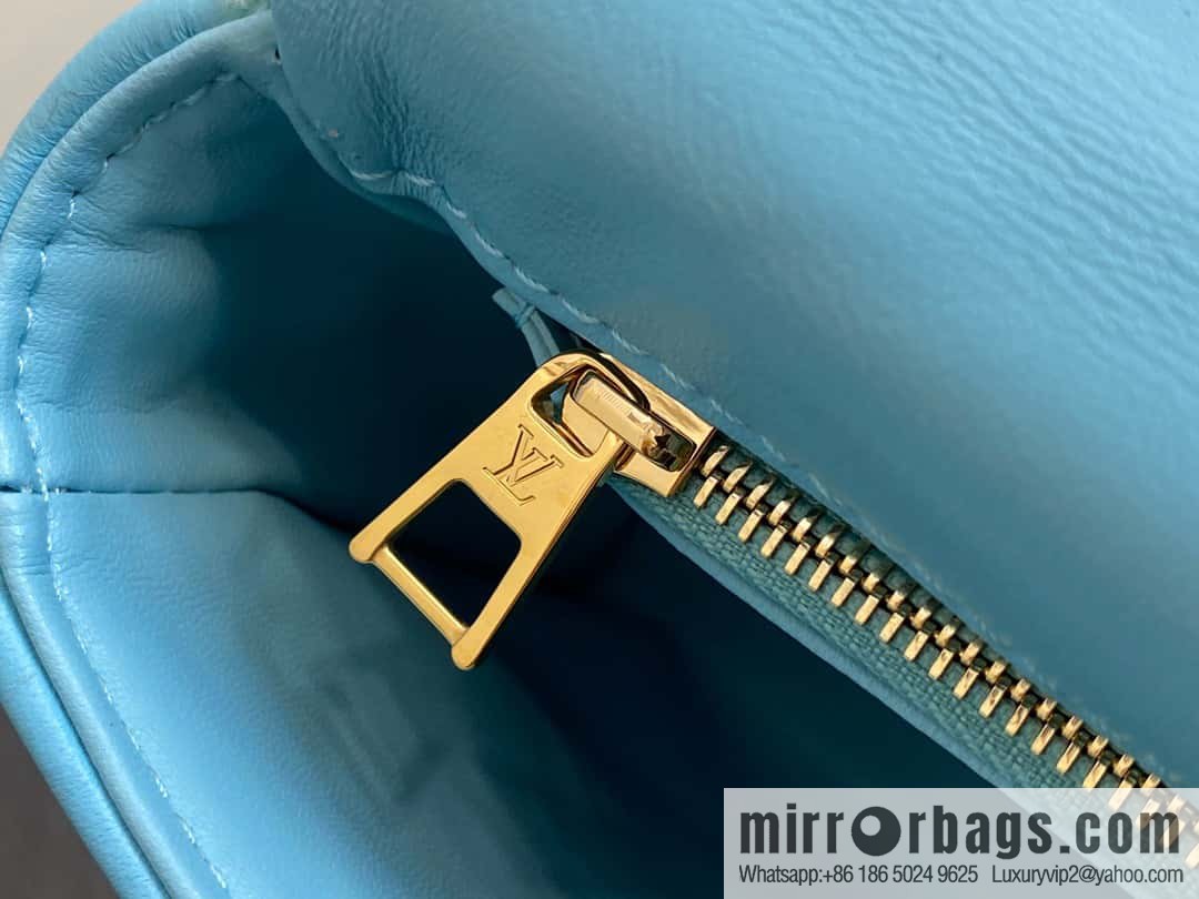 [Boutique‑grade] M22891 water blue, full leather rhombus chain bag series GO-14 Teist medium handbag M22890 GO-14 medium handbag