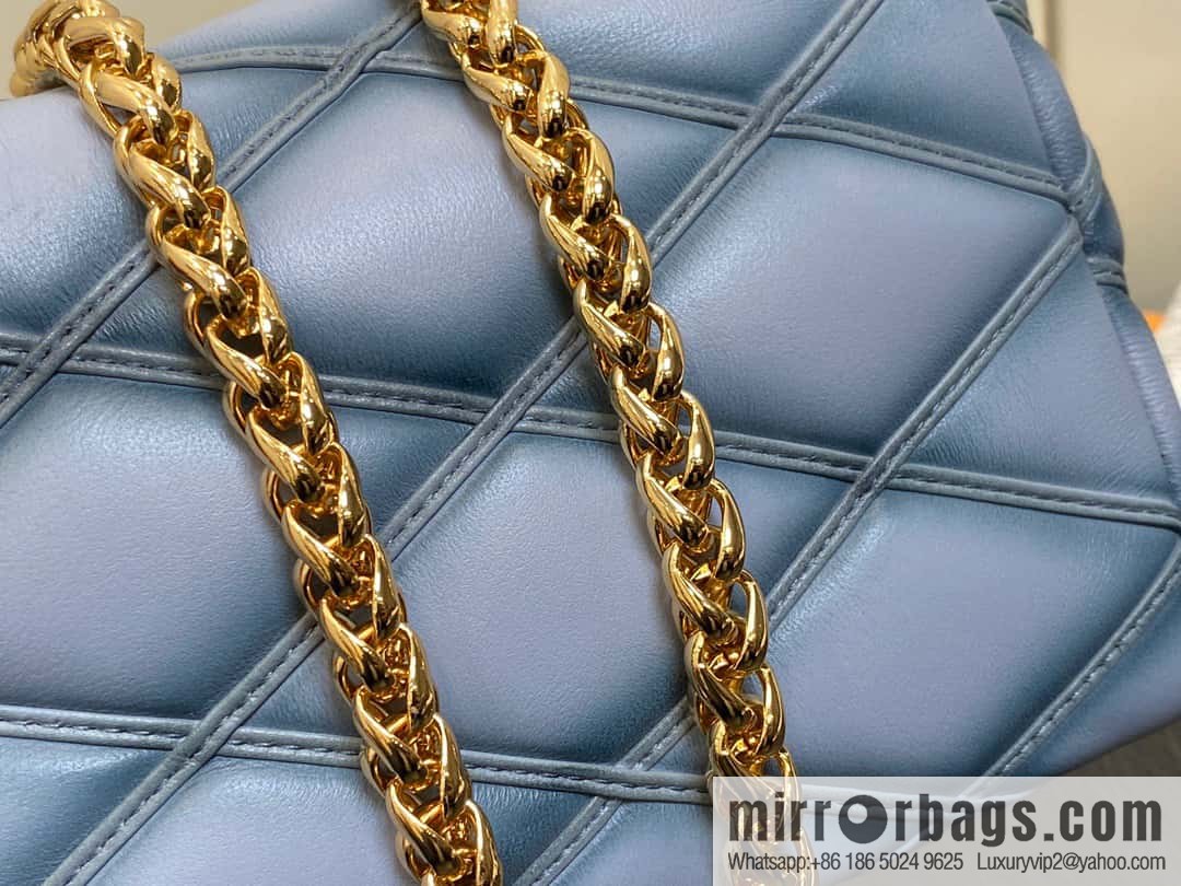 [Boutique‑grade] M23526 haze blue M82752 full leather chain bag series PICO GO-14 handbag Pico GO-14 handbag