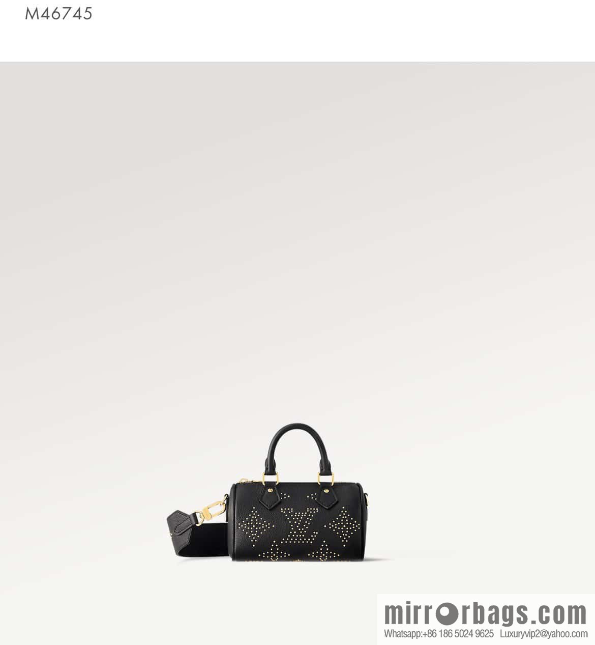 [Premium‑quality] M46745 black full leather willow nail pillow bag speedy series Nano Speedy handbag