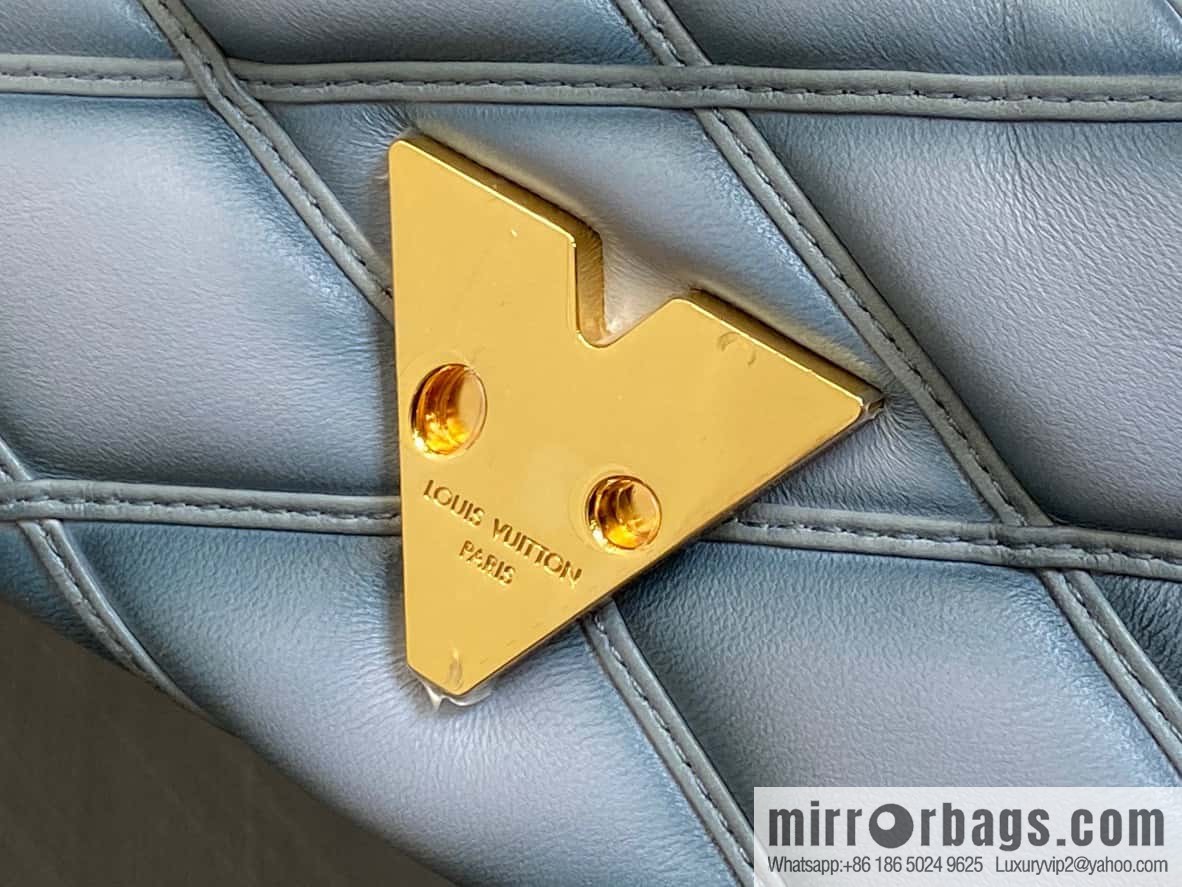 [Boutique‑grade] M23526 haze blue M82752 full leather chain bag series PICO GO-14 handbag Pico GO-14 handbag