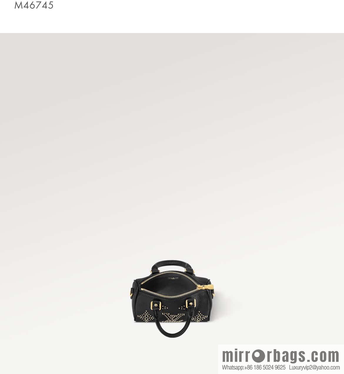 [Premium‑quality] M46745 black full leather willow nail pillow bag speedy series Nano Speedy handbag