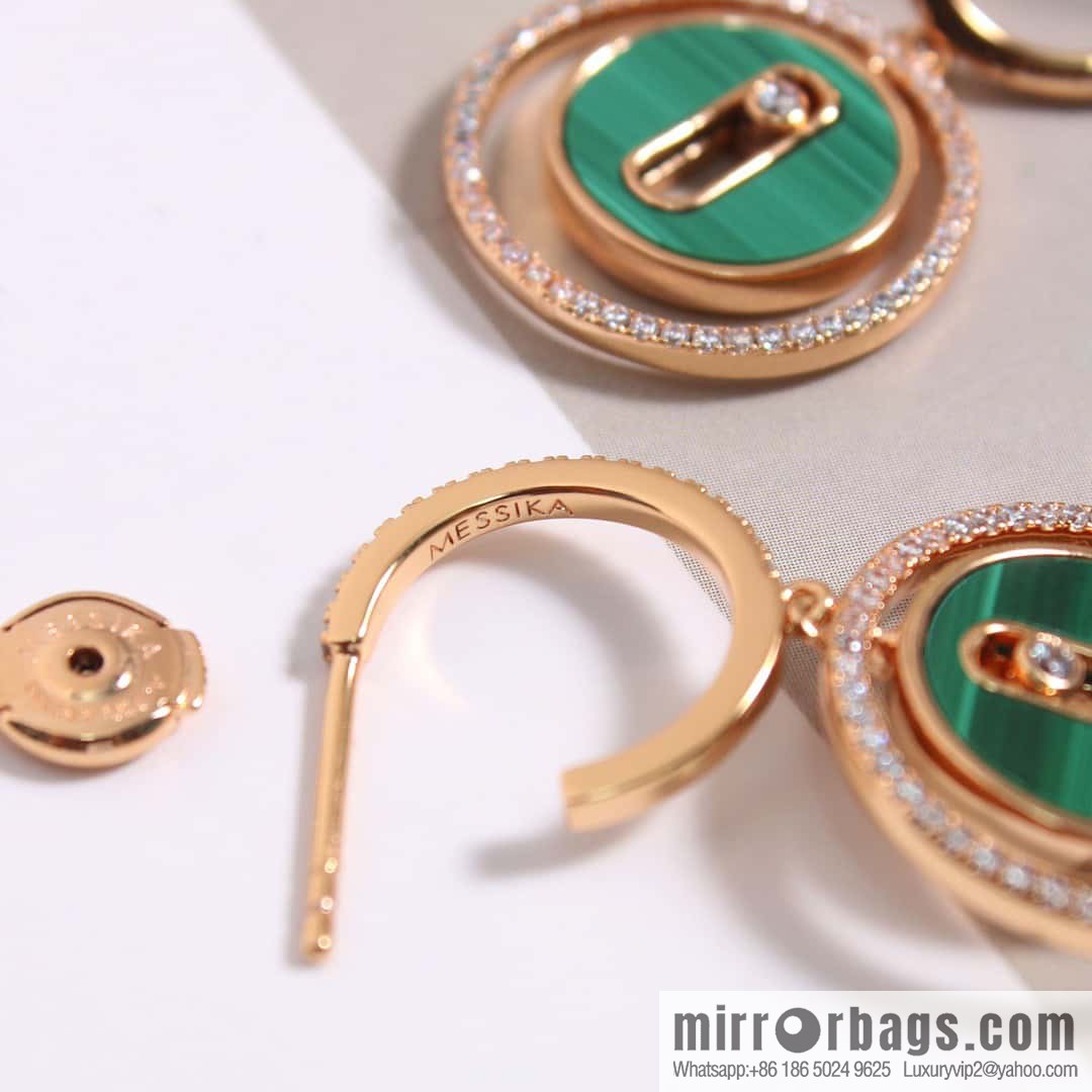 Messika LUCKY MOVE malachite earrings