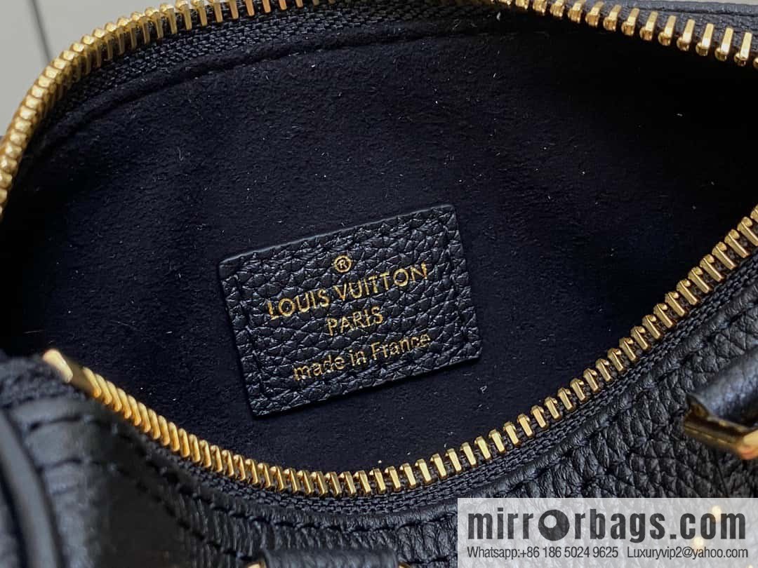 [Premium‑quality] M46745 black full leather willow nail pillow bag speedy series Nano Speedy handbag