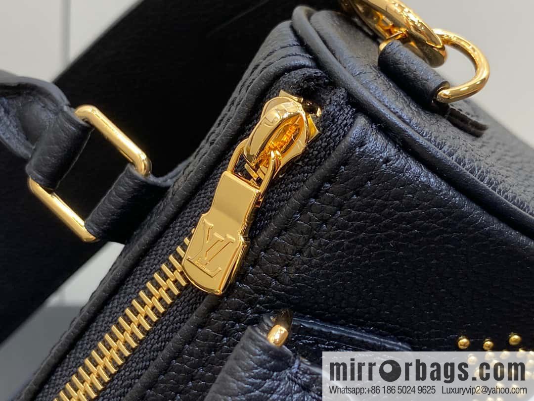 [Premium‑quality] M46745 black full leather willow nail pillow bag speedy series Nano Speedy handbag