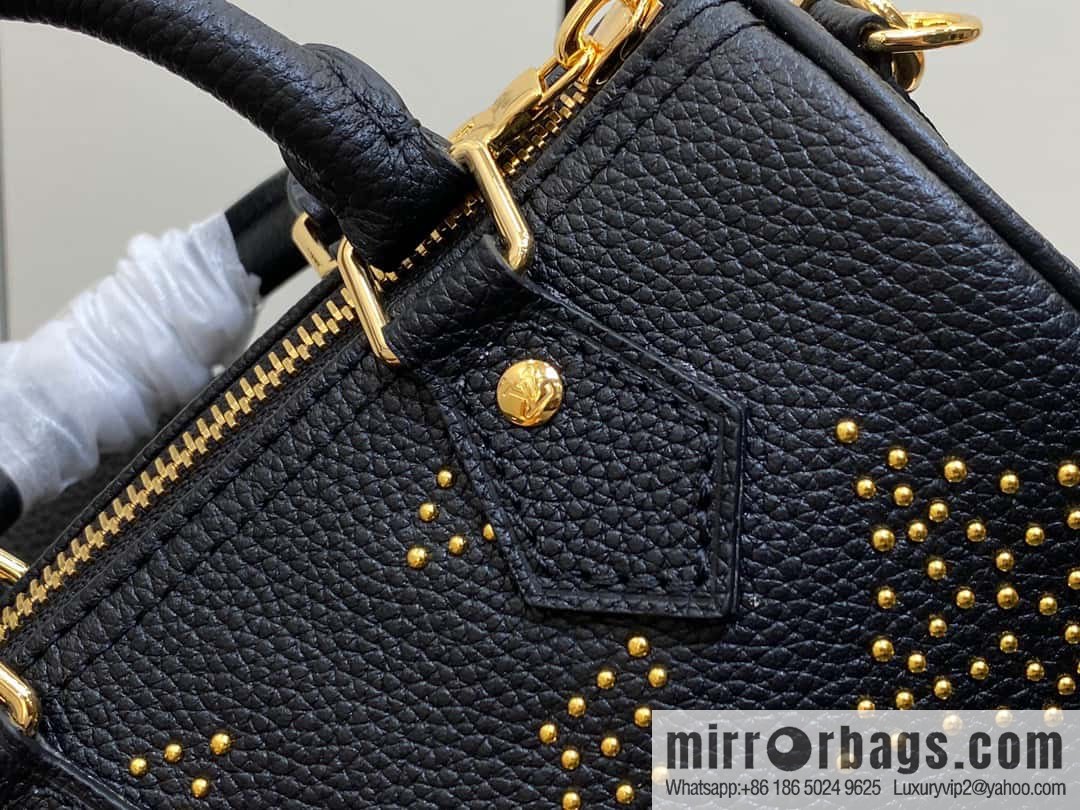 [Premium‑quality] M46745 black full leather willow nail pillow bag speedy series Nano Speedy handbag