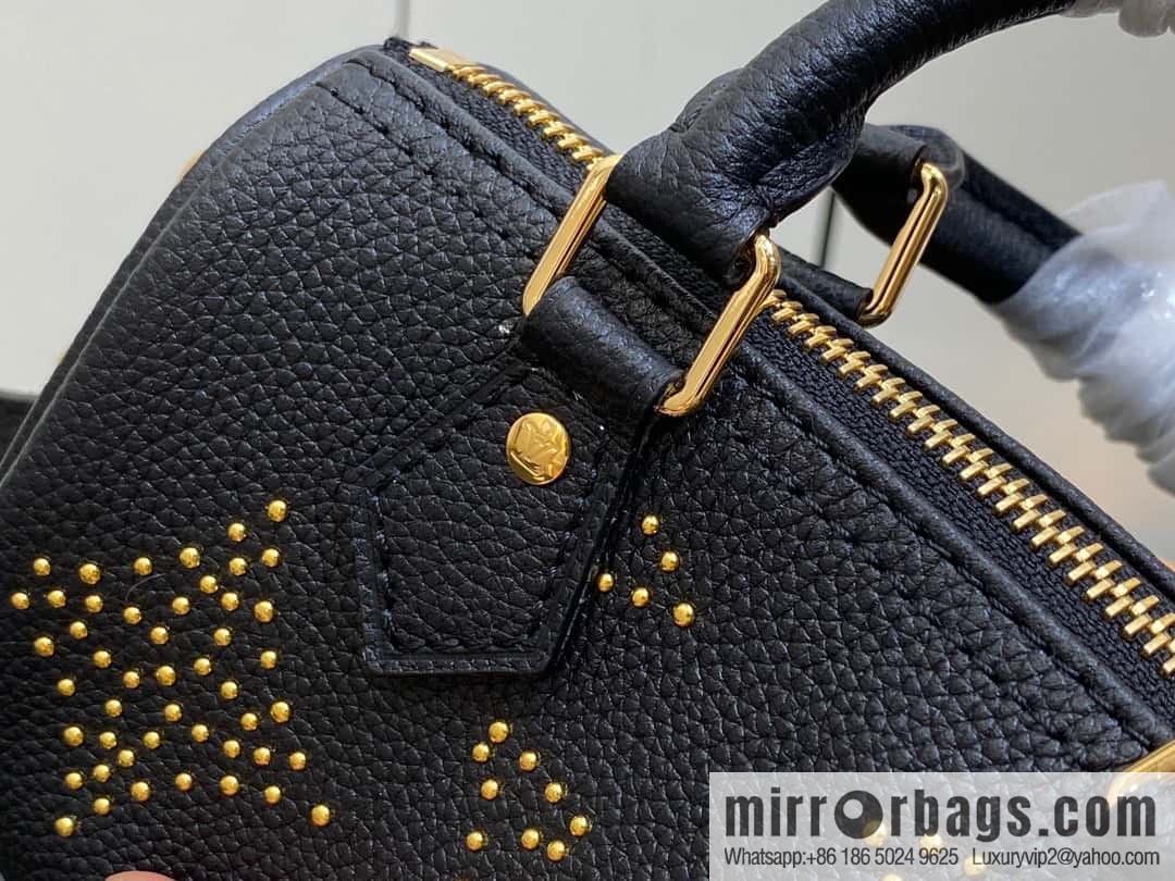 [Premium‑quality] M46745 black full leather willow nail pillow bag speedy series Nano Speedy handbag