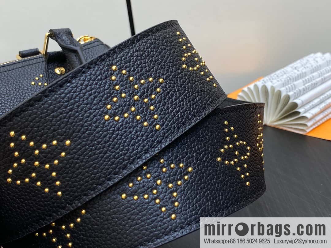 [Premium‑quality] M46745 black full leather willow nail pillow bag speedy series Nano Speedy handbag