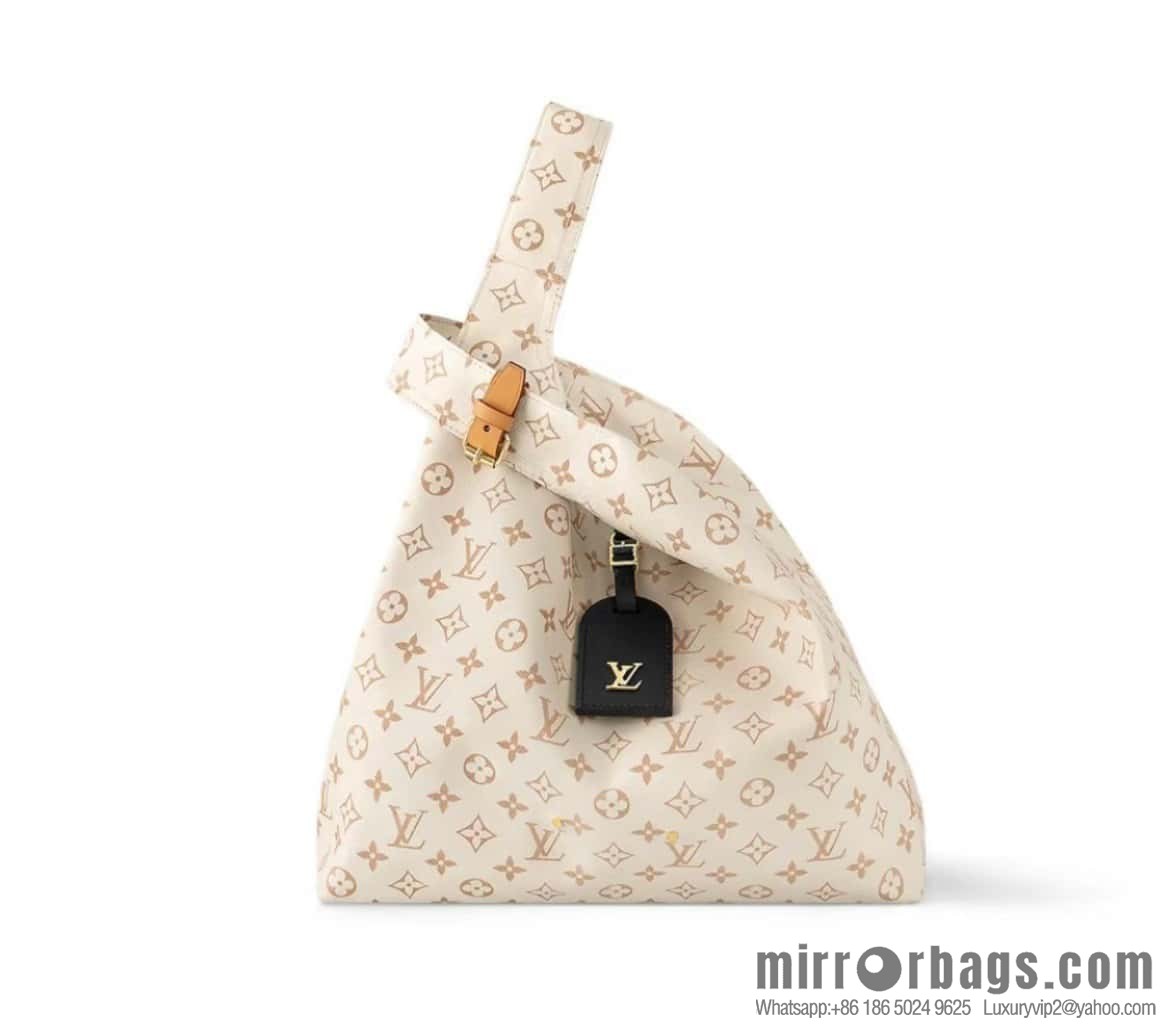 [Boutique‑grade] M24409 white flower shopping bag series ATLANTIS vegetable basket large handbag M46821 24409 white flower