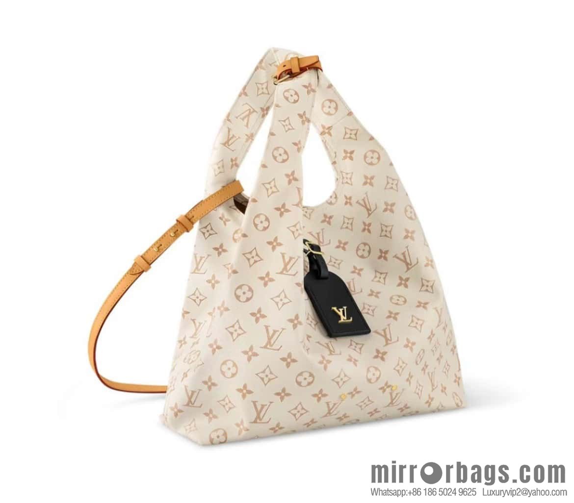 [Boutique‑grade] M24409 white flower shopping bag series ATLANTIS vegetable basket large handbag M46821 24409 white flower