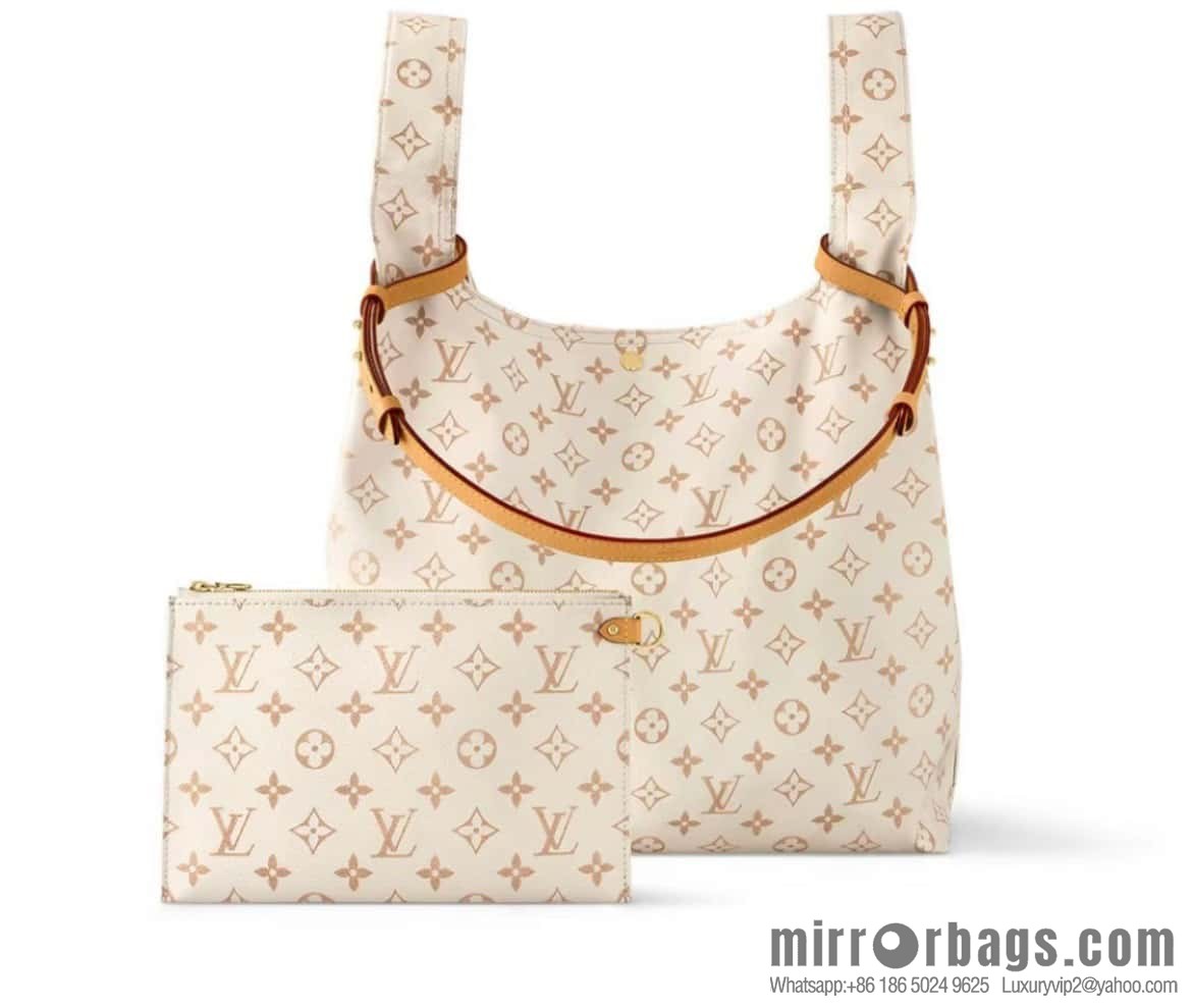 [Boutique‑grade] M24409 white flower shopping bag series ATLANTIS vegetable basket large handbag M46821 24409 white flower